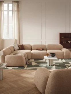 Sofás Rinconeras|Sofás>Westwing Collection Sofá rinconera modular en tejido bouclé Wolke (4 plazas) Bouclé naranja