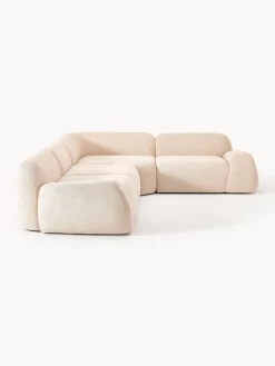 Clearance Sofá rinconera modular en tejido bouclé Wolke (4 plazas) Sofás Rinconeras|Sofás