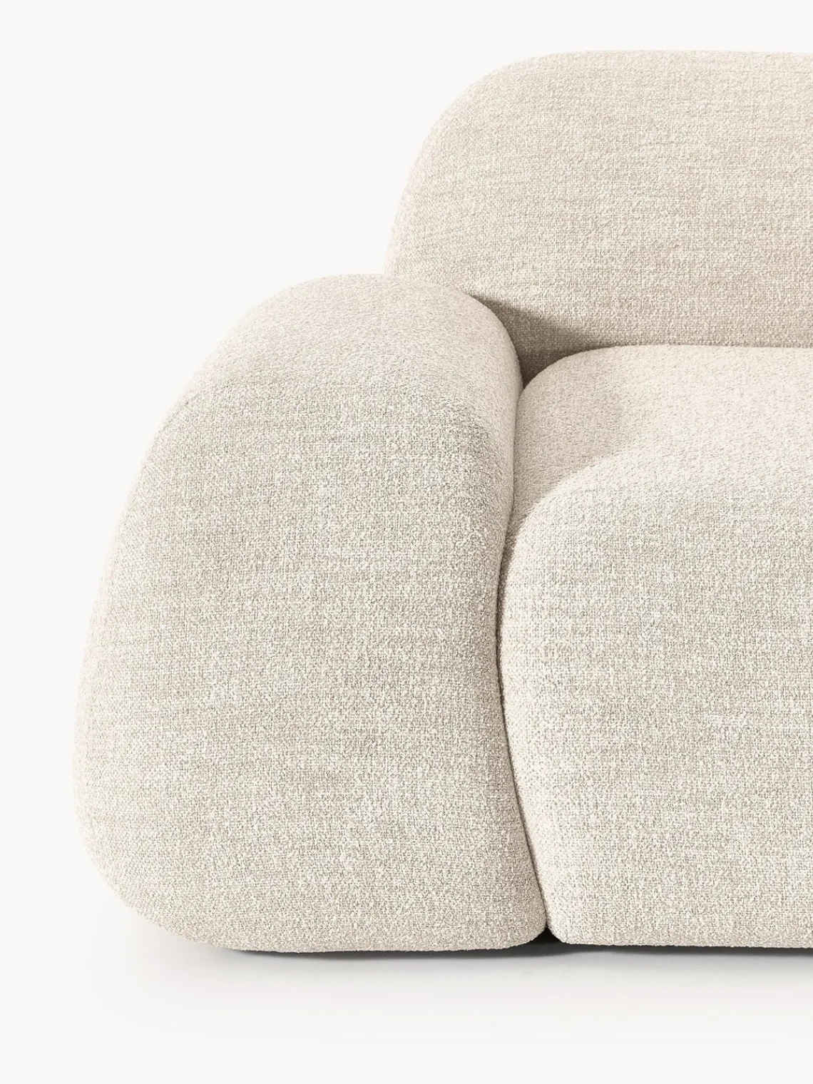 Sofás Rinconeras|Sofás>Westwing Collection Sofá rinconera modular en tejido bouclé Wolke (4 plazas) Bouclé beige claro