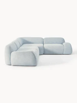 Outlet Sofá rinconera modular en tejido bouclé Wolke (4 plazas) Sofás Rinconeras|Sofás