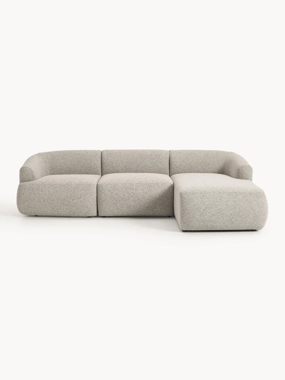 Sofás Rinconeras|Sofás>Westwing Collection Sofá rinconera modular en tejido bouclé Sofia (3 plazas) Bouclé jaspeado, beige