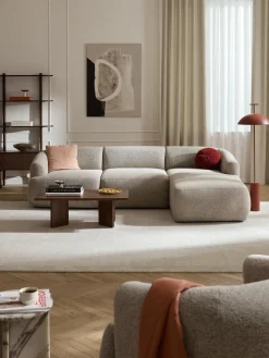 Sofás Rinconeras|Sofás>Westwing Collection Sofá rinconera modular en tejido bouclé Sofia (3 plazas) Bouclé jaspeado, beige