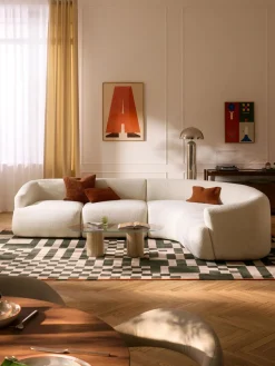 Clearance Sofá rinconera modular en tejido bouclé Sofia (4 plazas) Sofás Rinconeras|Sofás