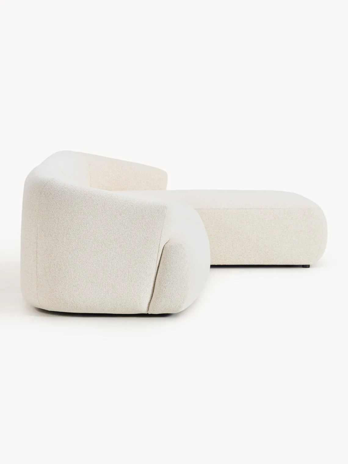 Sofás Rinconeras|Sofás>Westwing Collection Sofá rinconera modular en tejido bouclé Sofia (3 plazas) Bouclé jaspeado, blanco crema