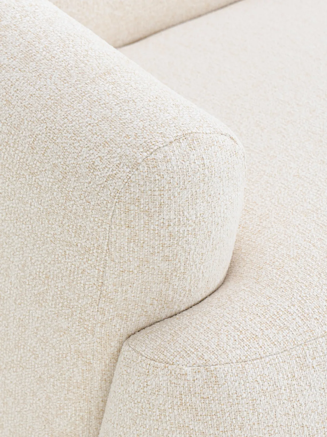 Sofás Rinconeras|Sofás>Westwing Collection Sofá rinconera modular en tejido bouclé Sofia (3 plazas) Bouclé jaspeado, blanco crema