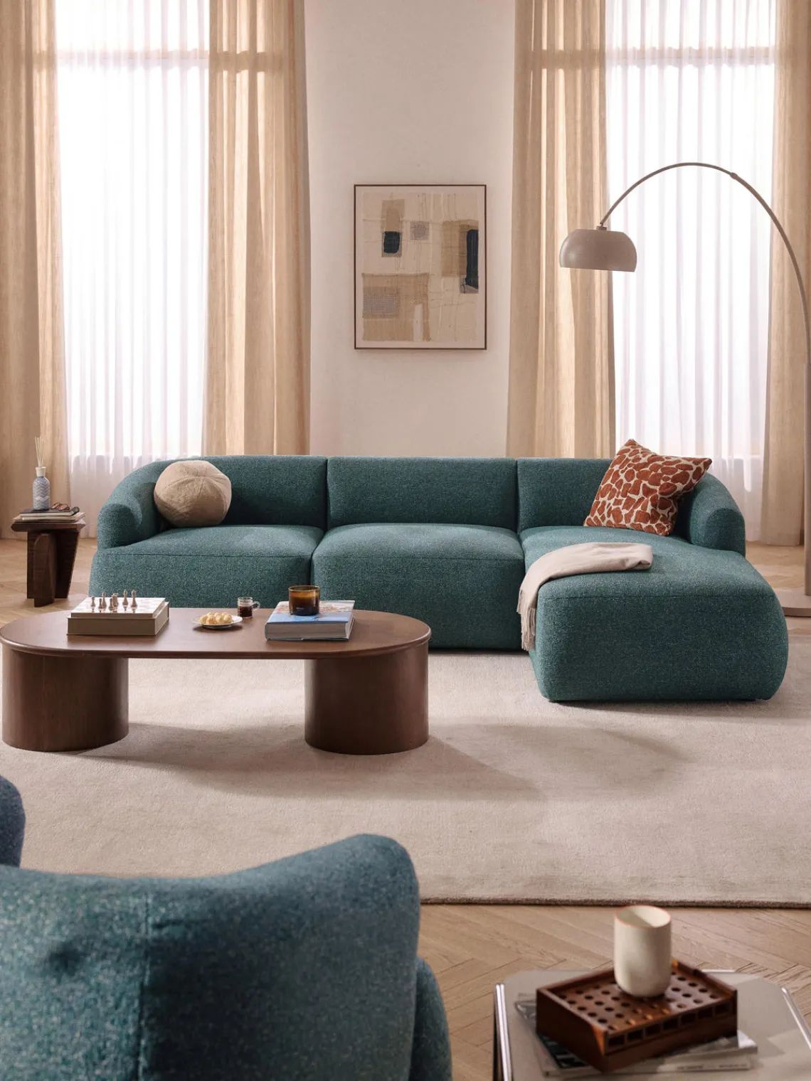 Discount Sofá rinconera modular en tejido bouclé Sofia (3 plazas) Sofás Rinconeras|Sofás