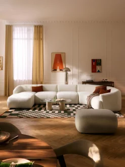 Best Sofá rinconera modular en tejido bouclé Sofia Sofás Rinconeras|Sofás