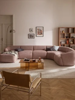 Sofás Rinconeras|Sofás>Westwing Collection Sofá rinconera modular en tejido bouclé Sofia Bouclé jaspeado, rojo óxido