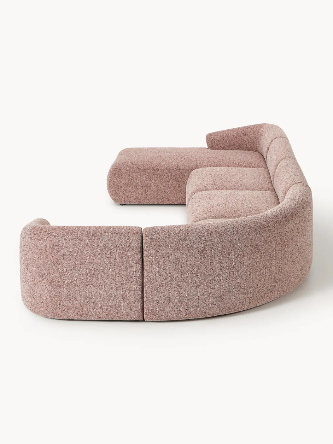 Sofás Rinconeras|Sofás>Westwing Collection Sofá rinconera modular en tejido bouclé Sofia Bouclé jaspeado, rojo óxido