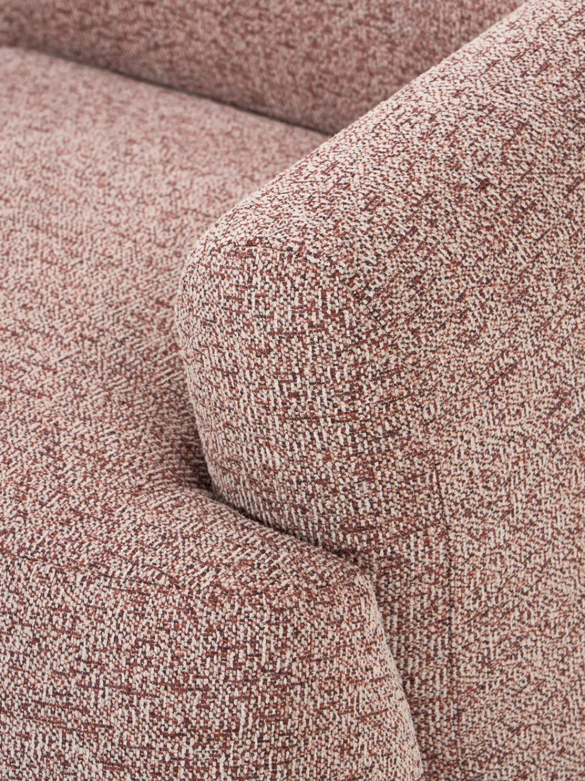 Sofás Rinconeras|Sofás>Westwing Collection Sofá rinconera modular en tejido bouclé Sofia Bouclé jaspeado, rojo óxido