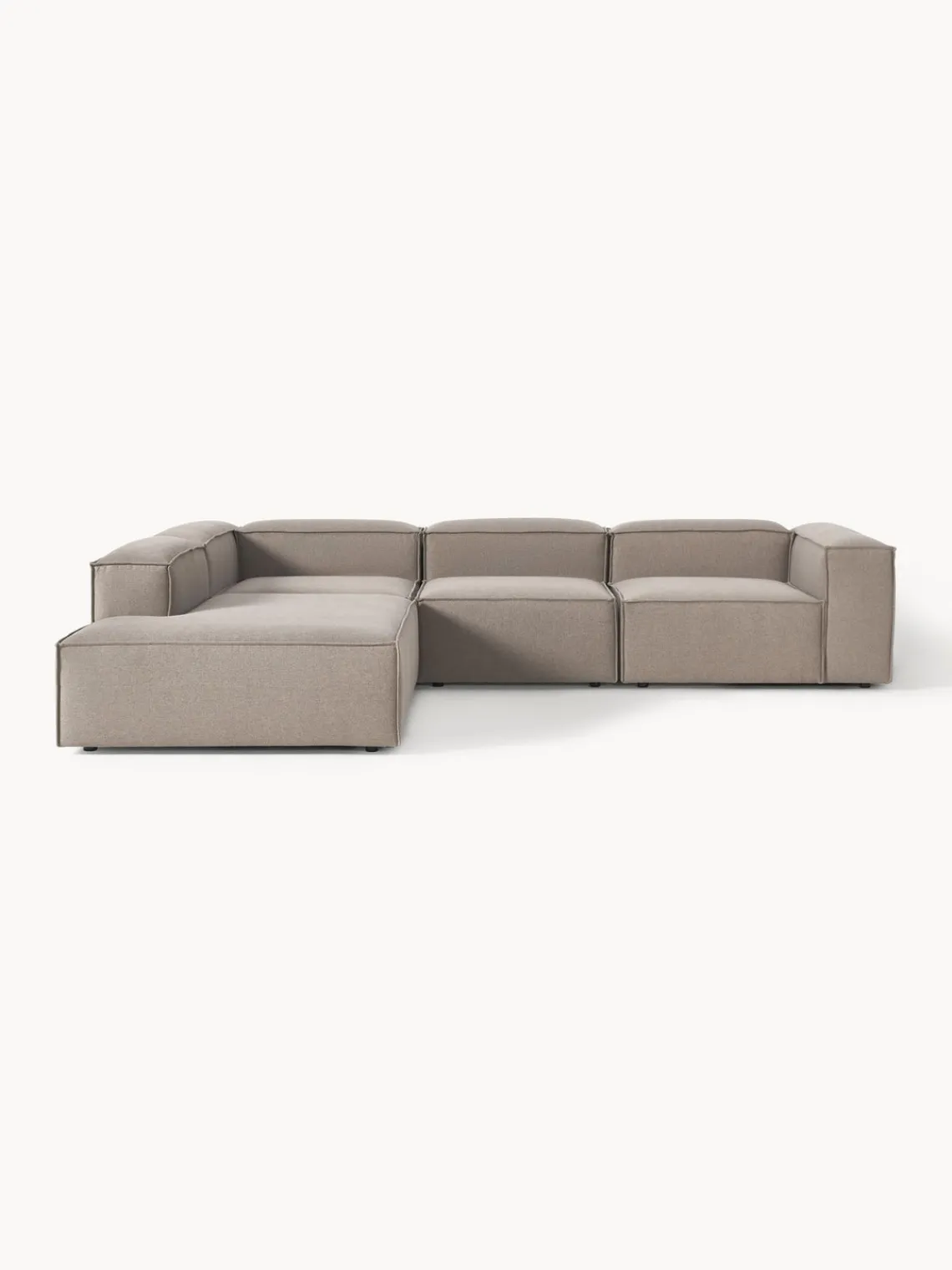 Sofás>Westwing Collection Sofá rinconera modular grande Lennon Tejido taupe