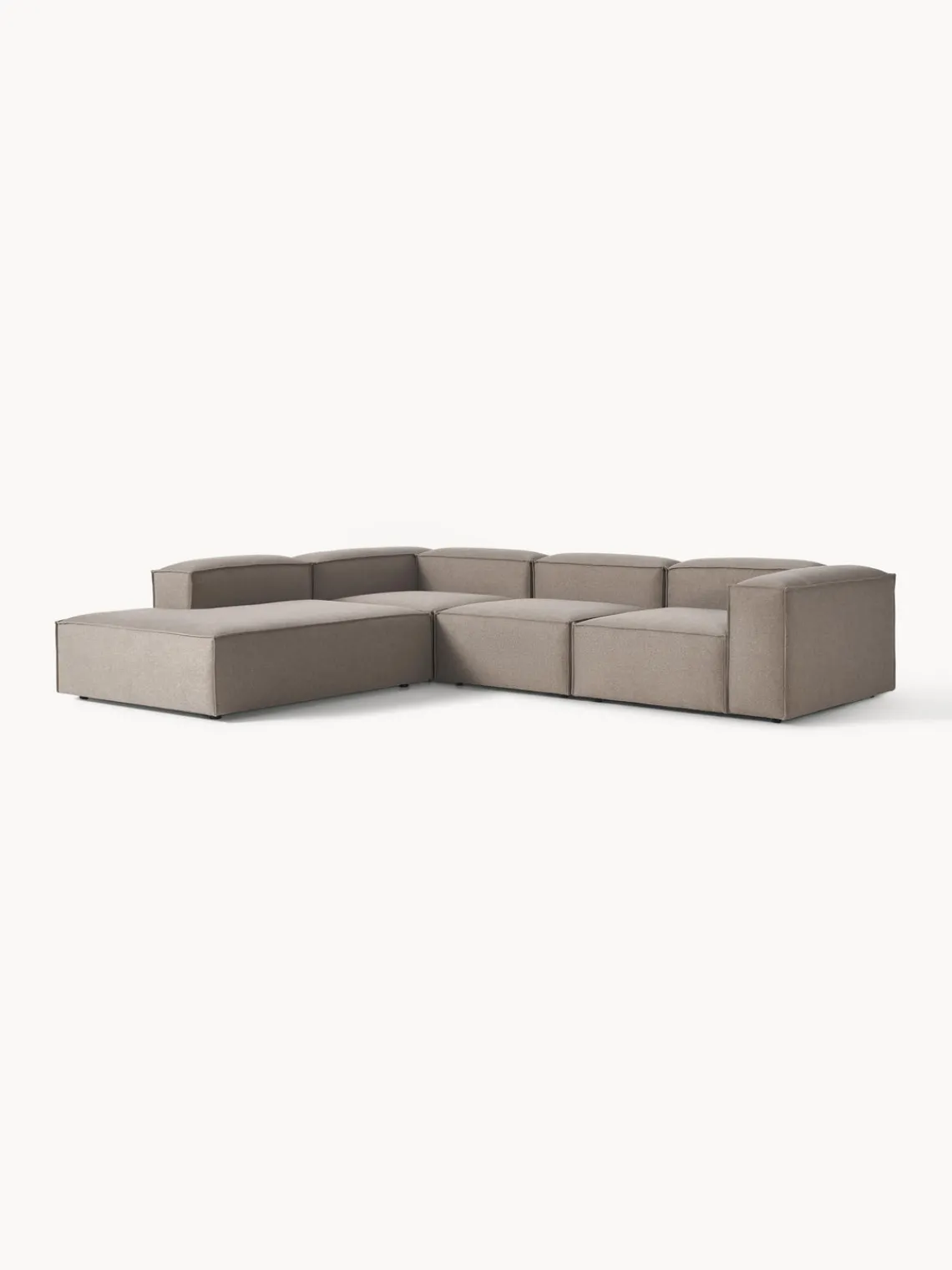 Sofás>Westwing Collection Sofá rinconera modular grande Lennon Tejido taupe