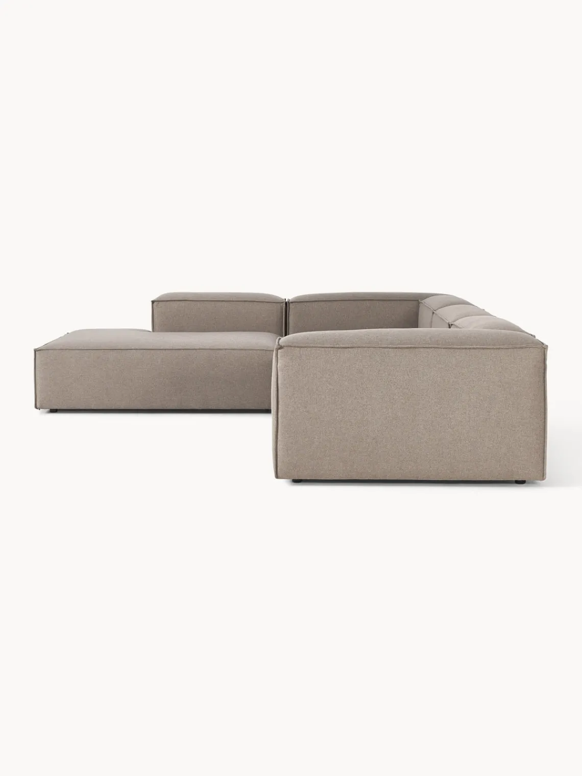 Sofás>Westwing Collection Sofá rinconera modular grande Lennon Tejido taupe