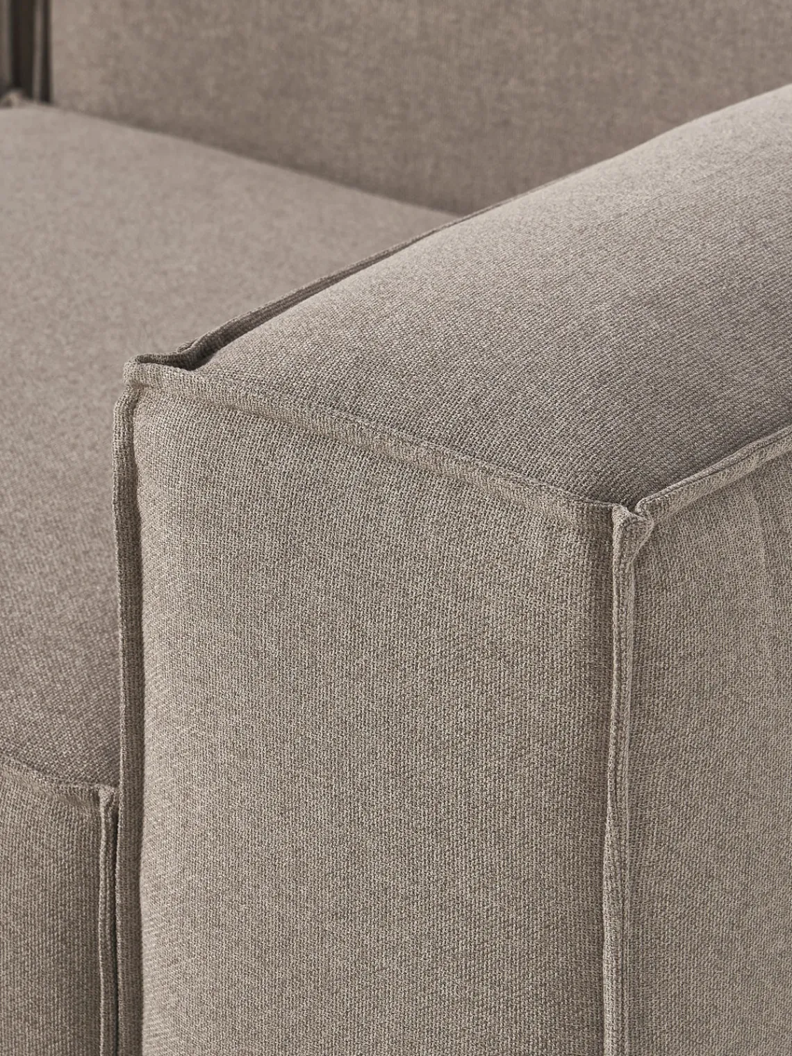 Sofás>Westwing Collection Sofá rinconera modular grande Lennon Tejido taupe