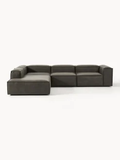 Sofás></noscript>Westwing Collection Sofá rinconera modular grande de cuero reciclado Lennon Cuero taupe