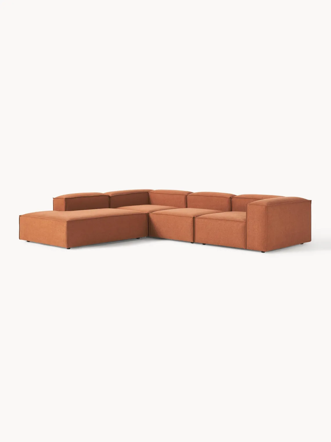 Sofás>Westwing Collection Sofá rinconera modular grande Lennon Tejido terracota