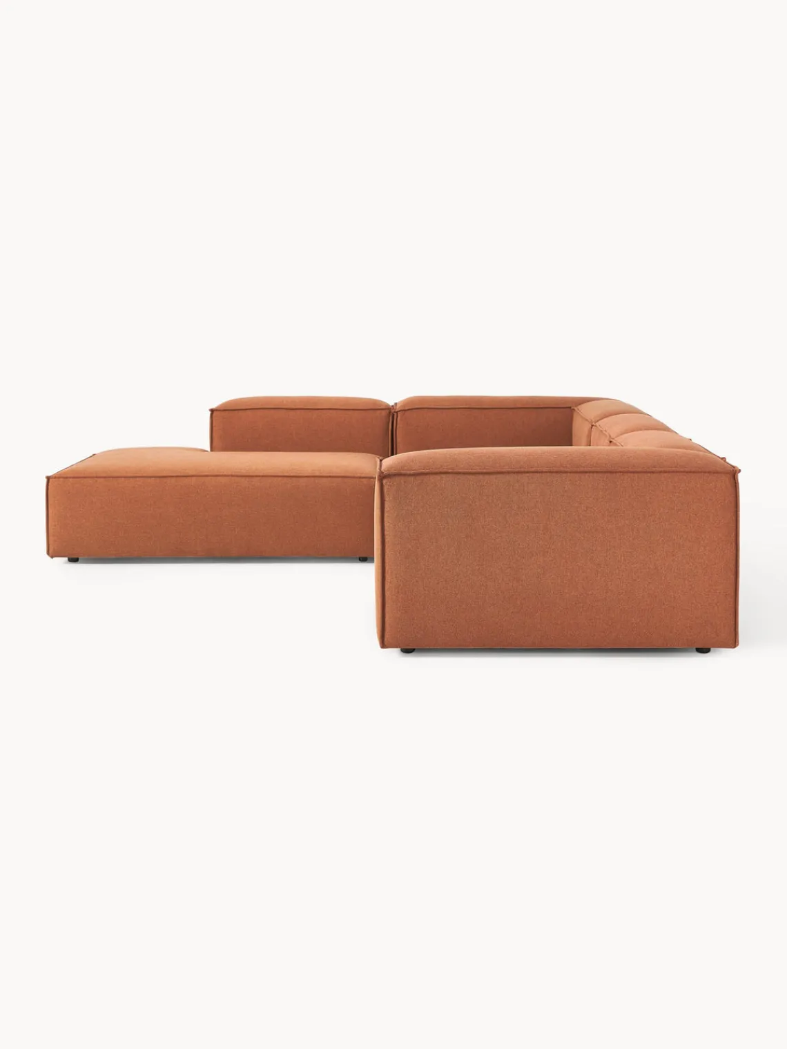 Sofás>Westwing Collection Sofá rinconera modular grande Lennon Tejido terracota