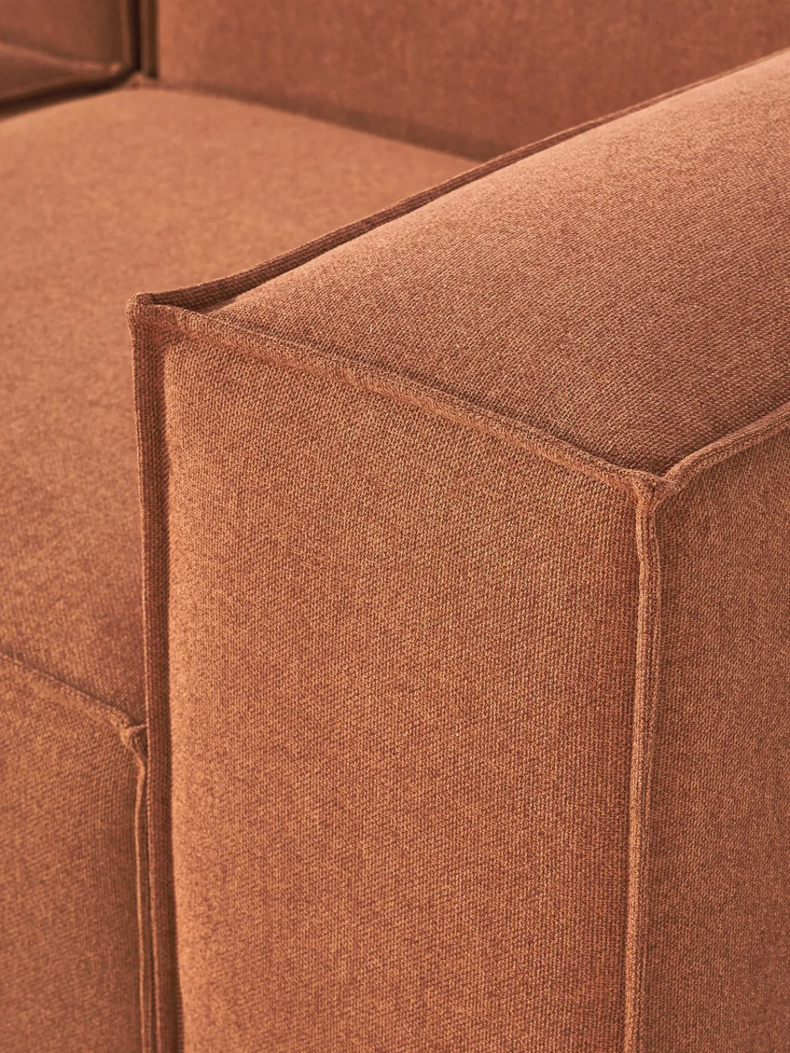 Sofás>Westwing Collection Sofá rinconera modular grande Lennon Tejido terracota
