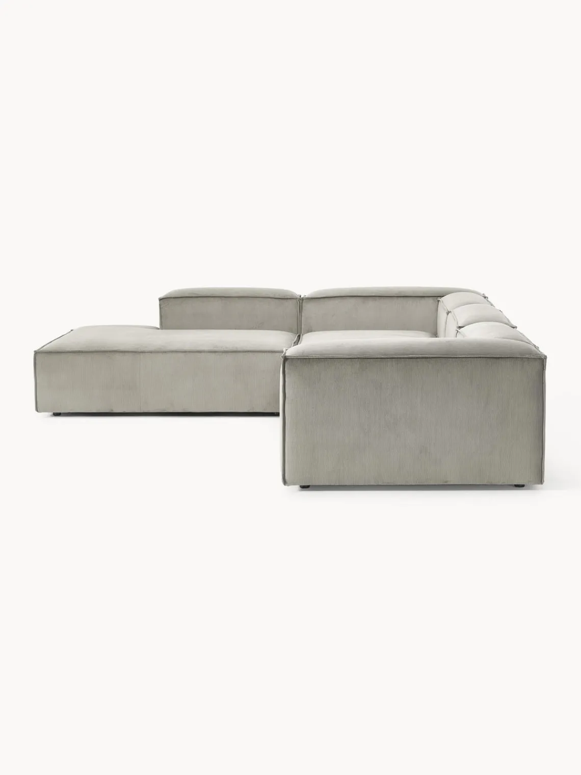 Sofás>Westwing Collection Sofá rinconera modular grande de pana Lennon Pana gris