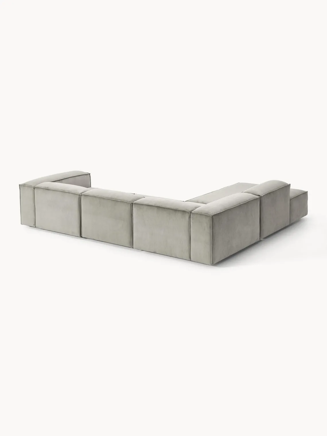 Sofás>Westwing Collection Sofá rinconera modular grande de pana Lennon Pana gris