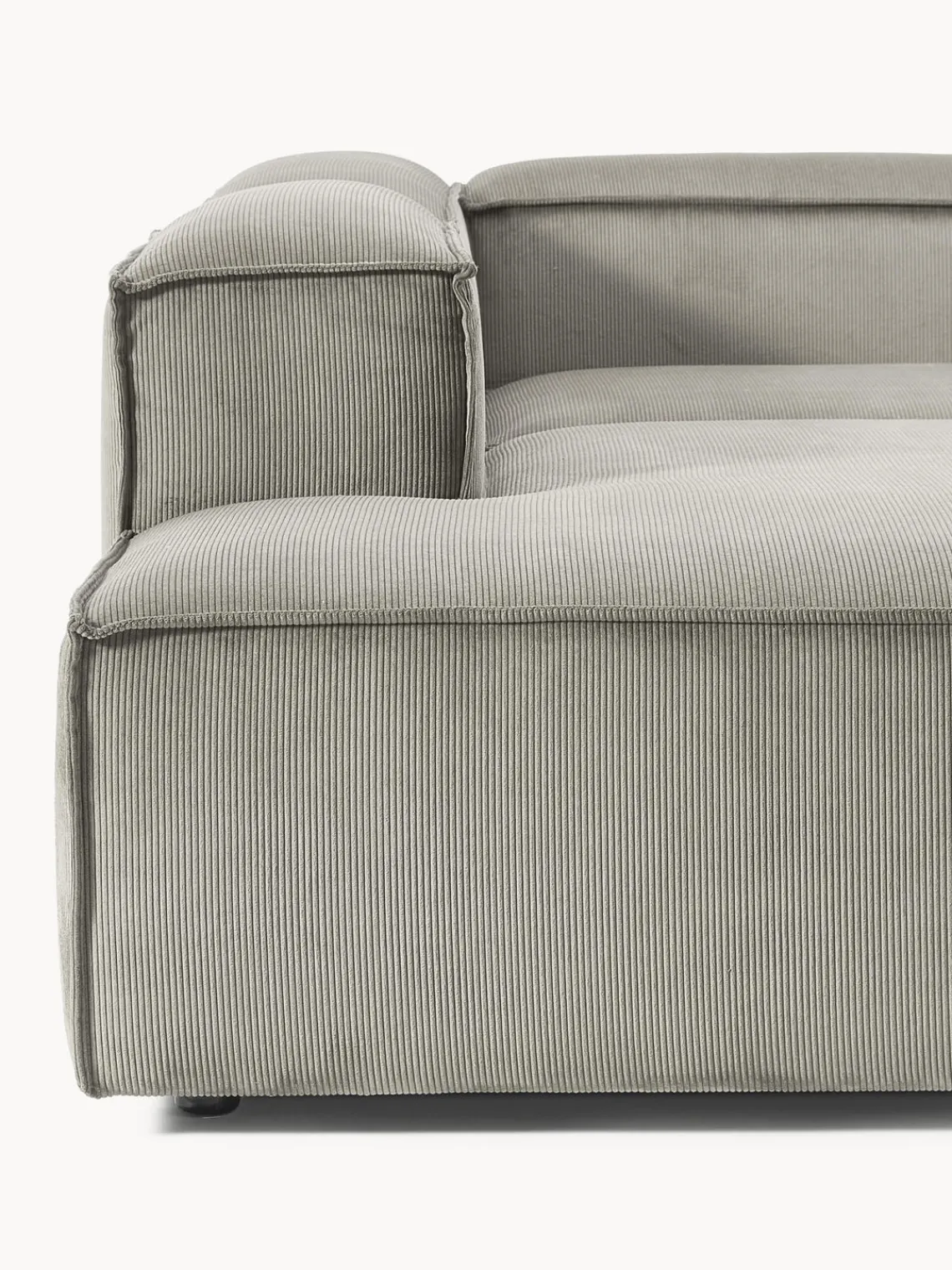 Sofás>Westwing Collection Sofá rinconera modular grande de pana Lennon Pana gris