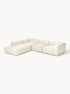 Sofás>Westwing Collection Sofá rinconera modular grande Lennon Tejido blanco Off White