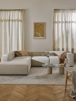 Sofás>Westwing Collection Sofá rinconera modular grande Lennon Tejido blanco Off White