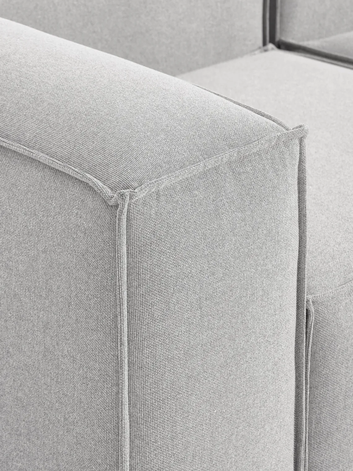 Sofás>Westwing Collection Sofá rinconera modular Lennon Tejido gris