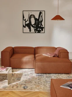 Sofás>Westwing Collection Sofá rinconera modular Lennon Tejido terracota