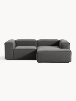 Sofás>Westwing Collection Sofá rinconera modular Lennon Tejido gris antracita