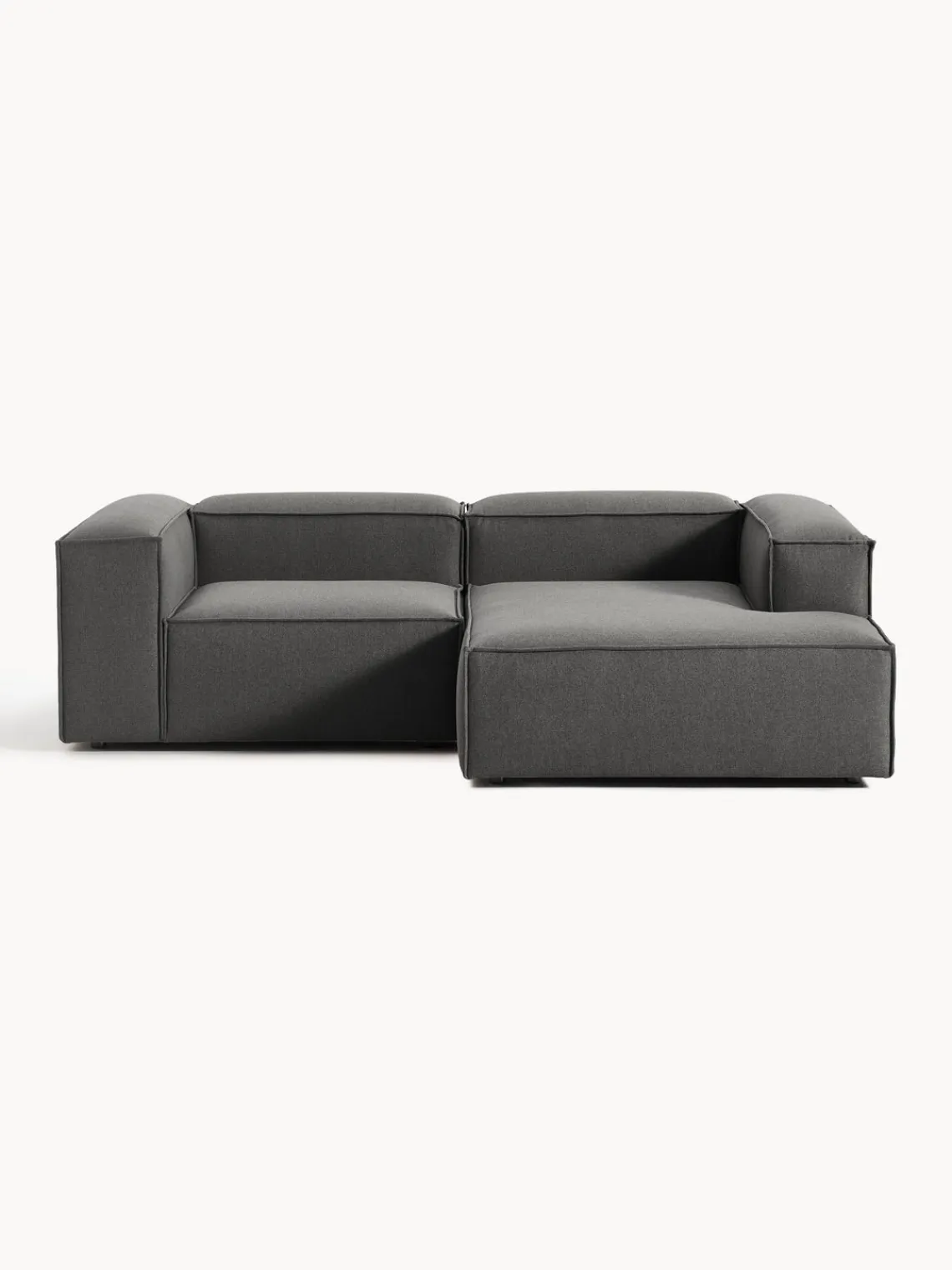 Sofás>Westwing Collection Sofá rinconera modular Lennon Tejido gris antracita