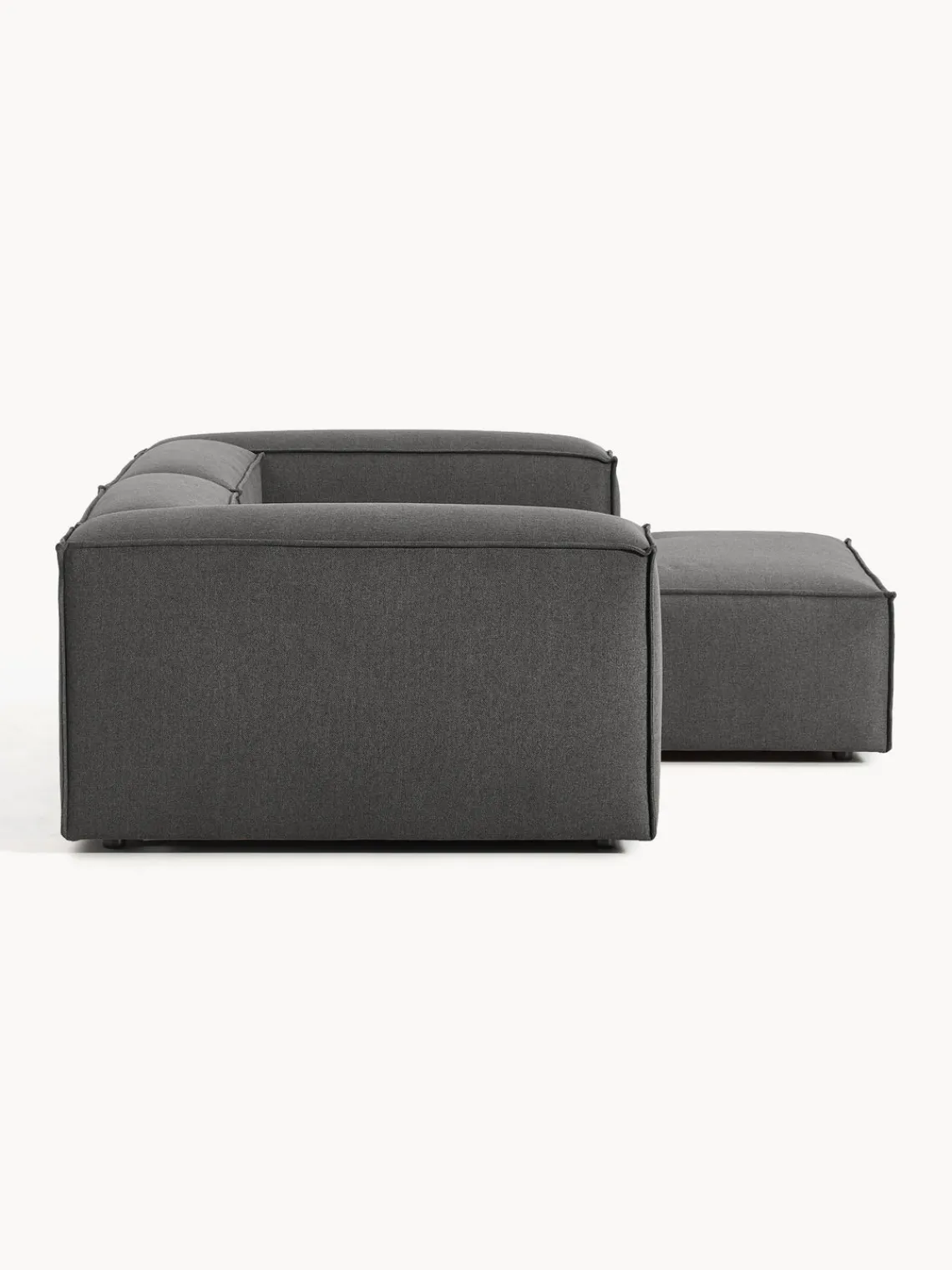 Sofás>Westwing Collection Sofá rinconera modular Lennon Tejido gris antracita