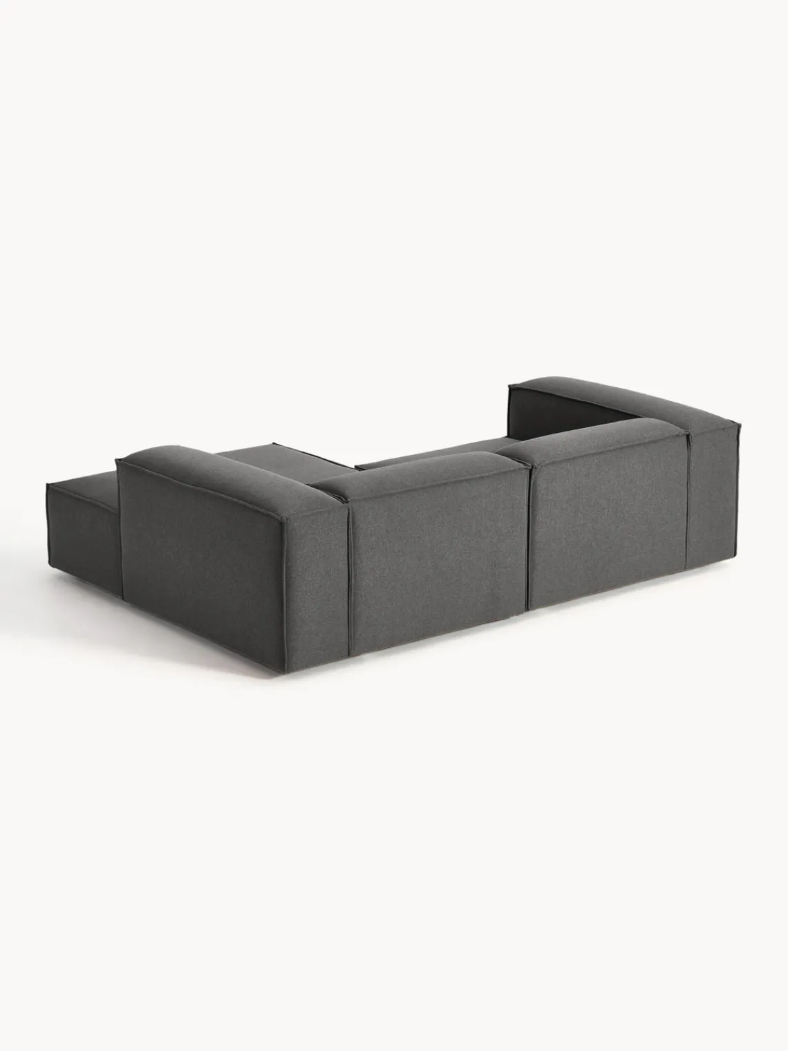Sofás>Westwing Collection Sofá rinconera modular Lennon Tejido gris antracita