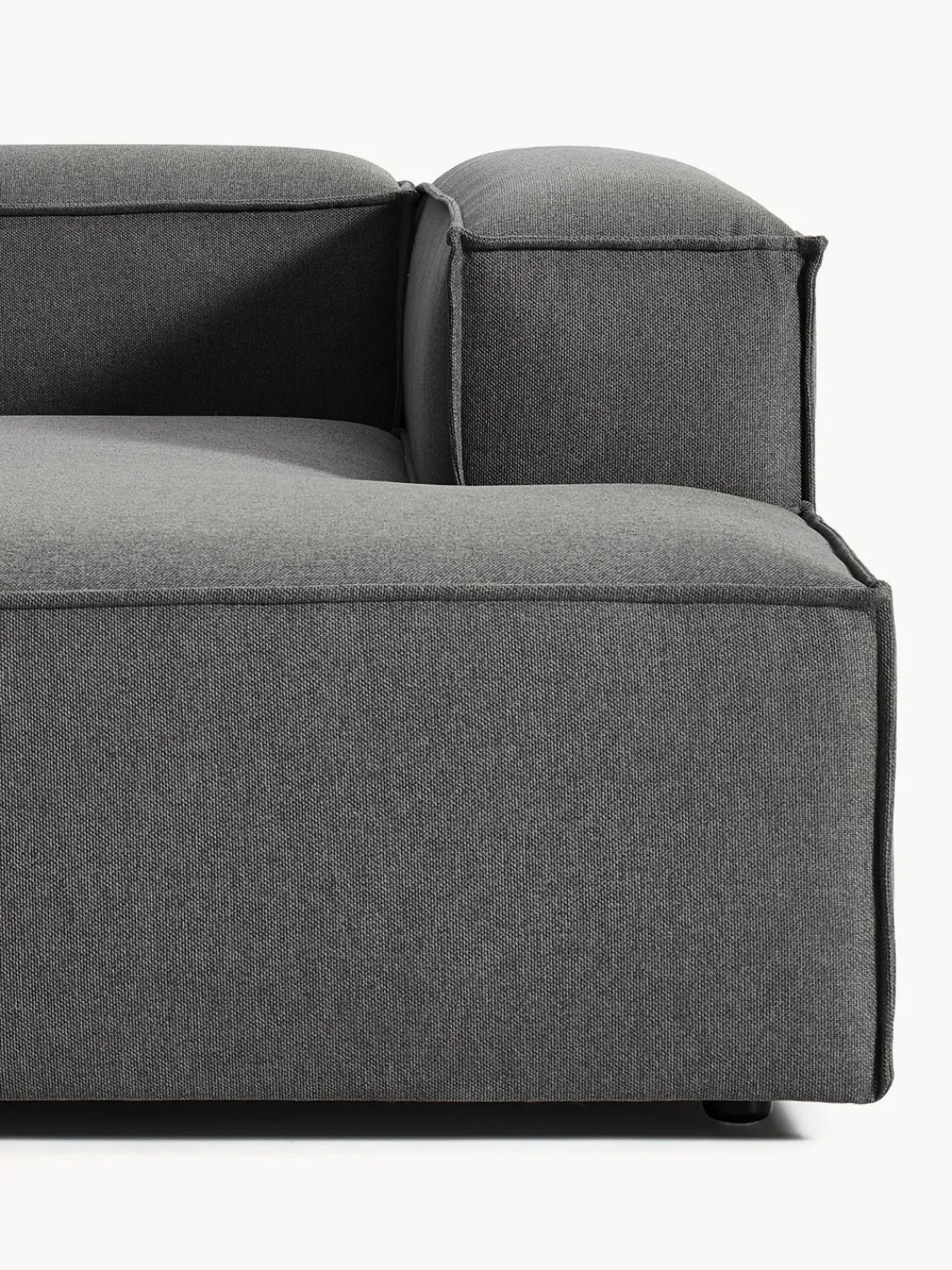 Sofás>Westwing Collection Sofá rinconera modular Lennon Tejido gris antracita