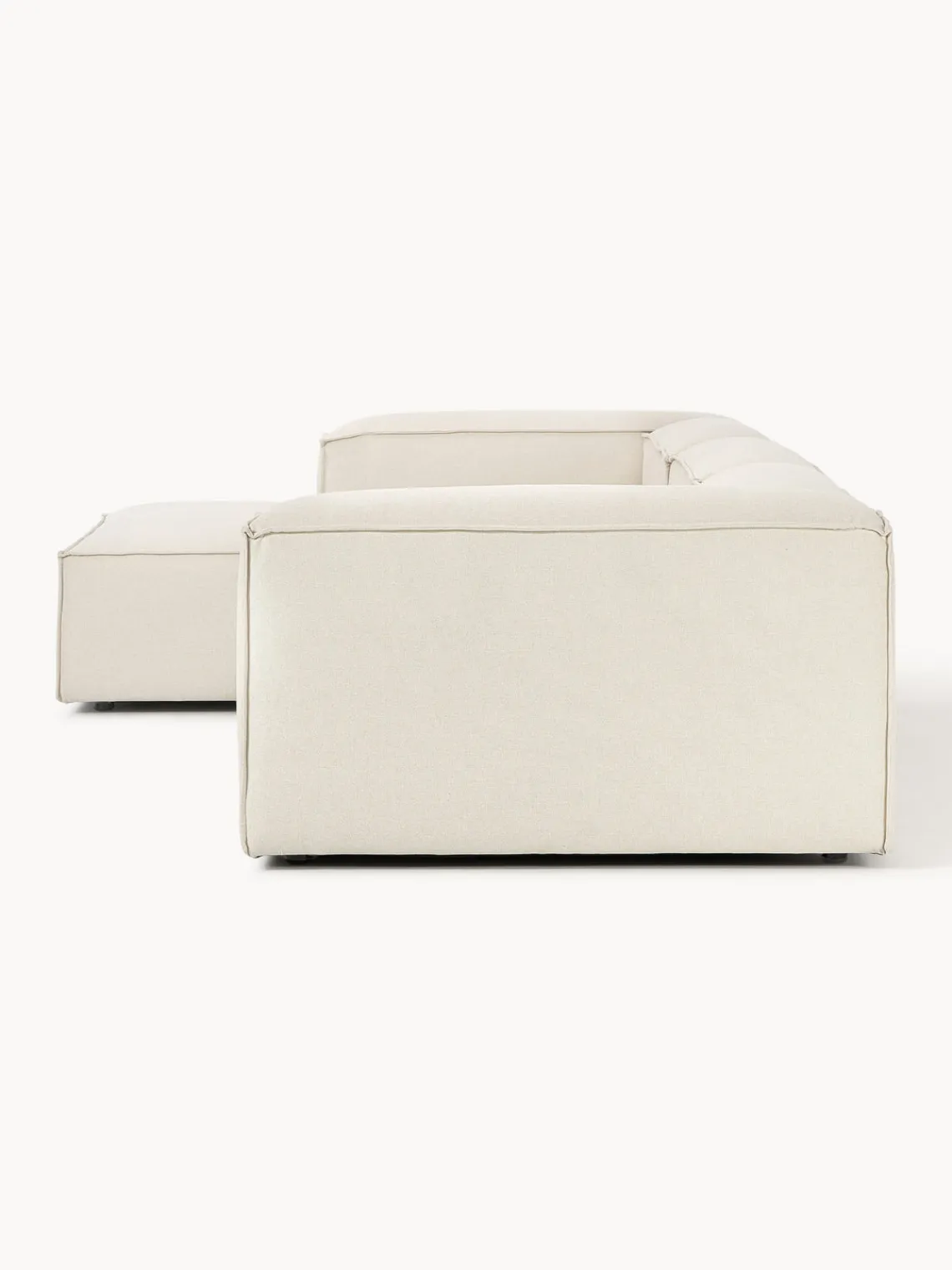 Sofás>Westwing Collection Sofá rinconera modular Lennon Tejido blanco Off White