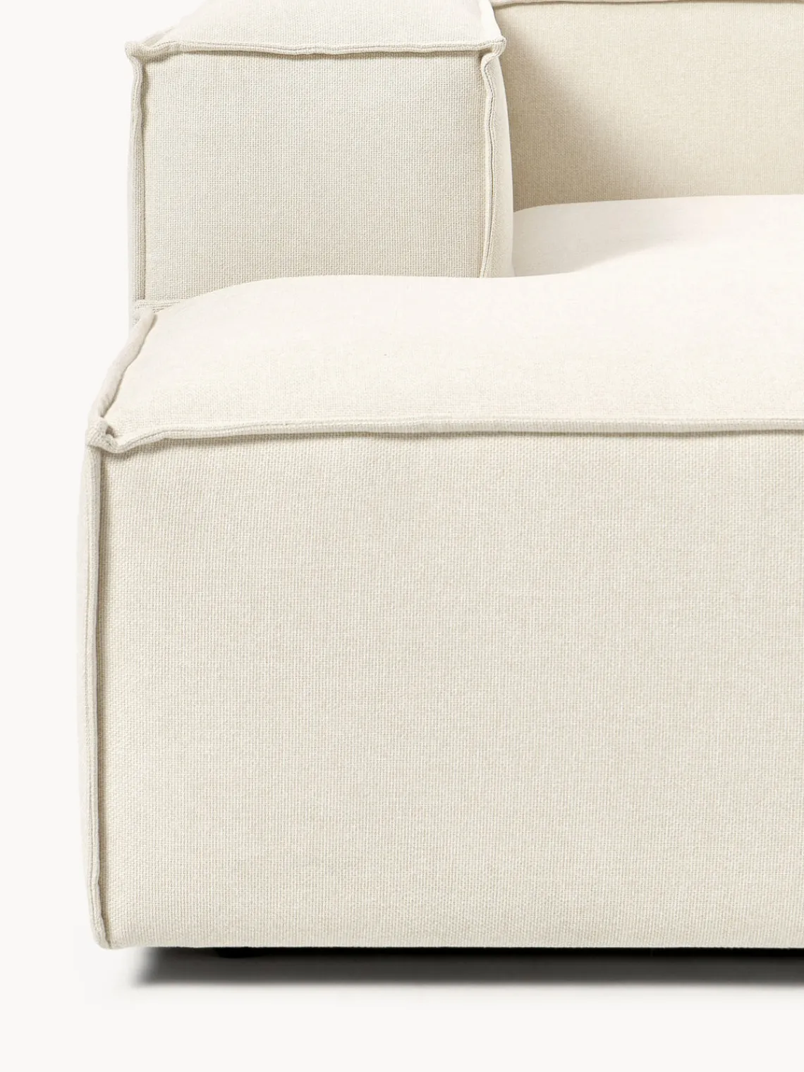 Sofás>Westwing Collection Sofá rinconera modular Lennon Tejido blanco Off White