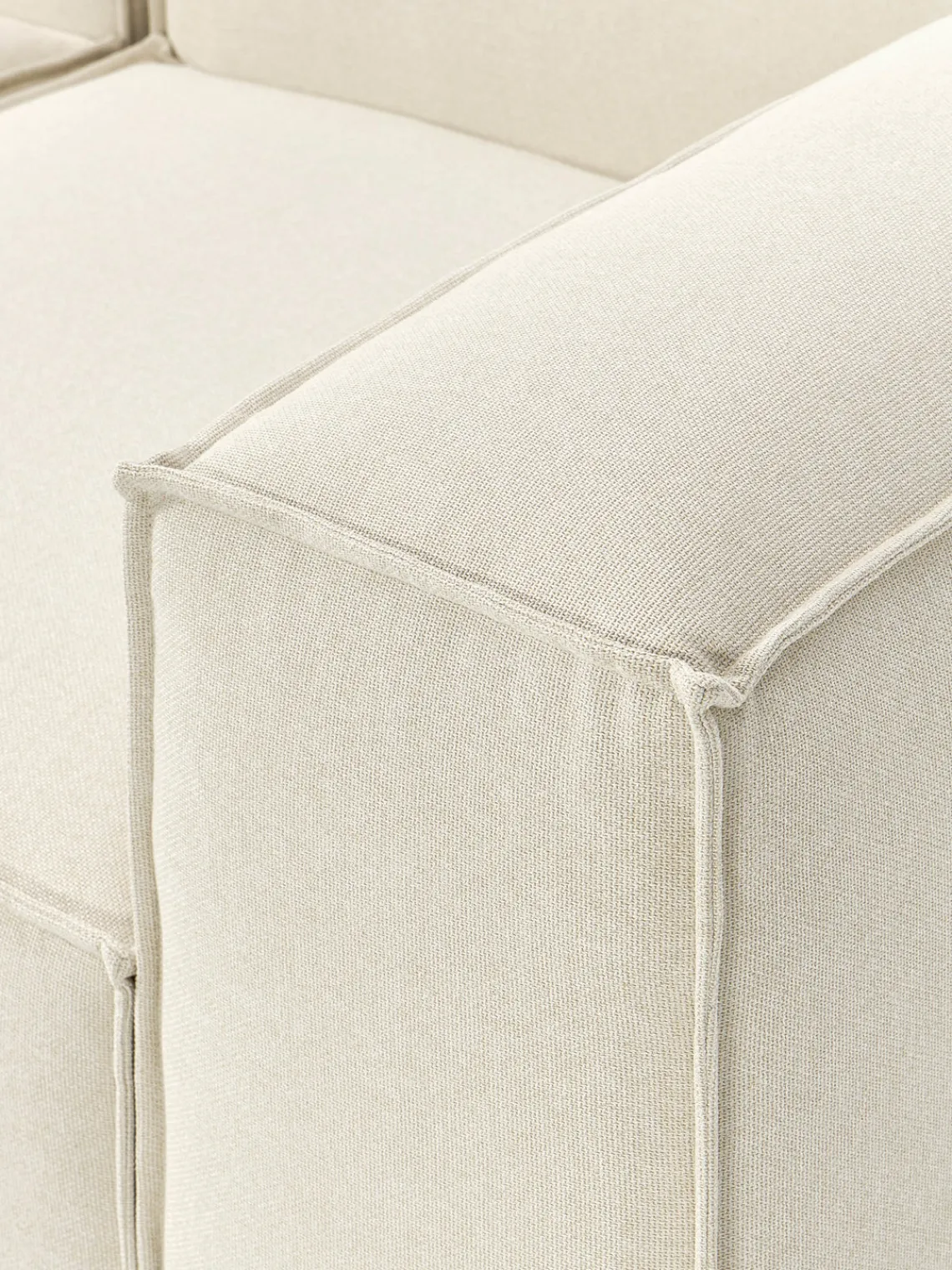 Sofás>Westwing Collection Sofá rinconera modular Lennon Tejido blanco Off White