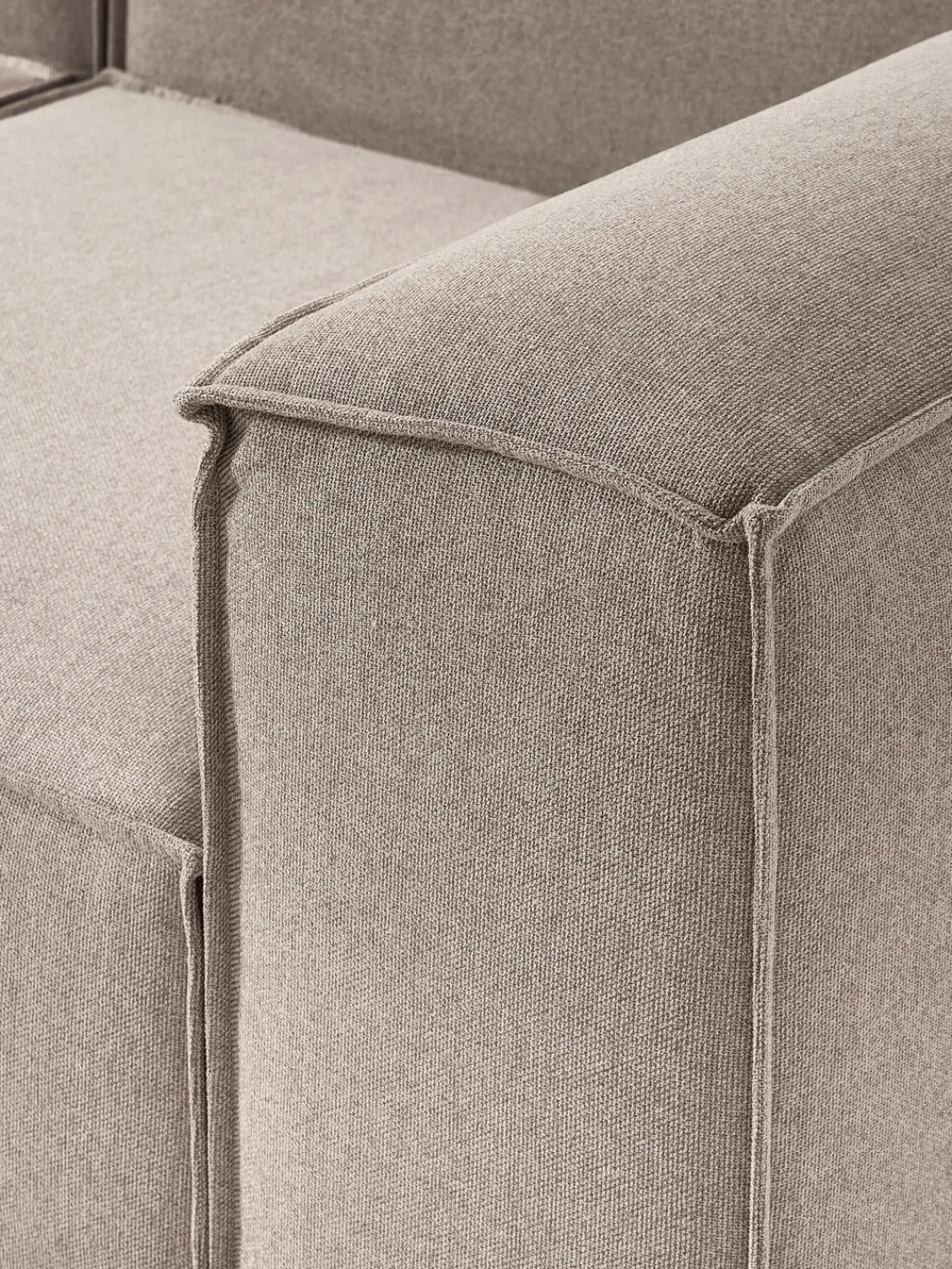 Sofás>Westwing Collection Sofá rinconera modular Lennon Tejido taupe