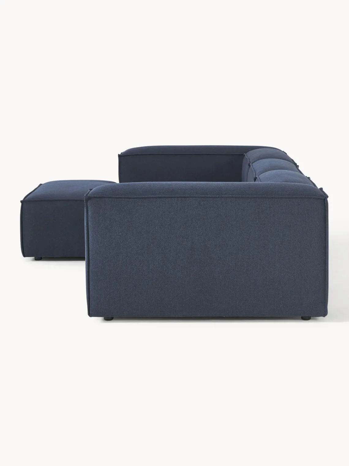 Sofás>Westwing Collection Sofá rinconera modular Lennon Tejido azul oscuro