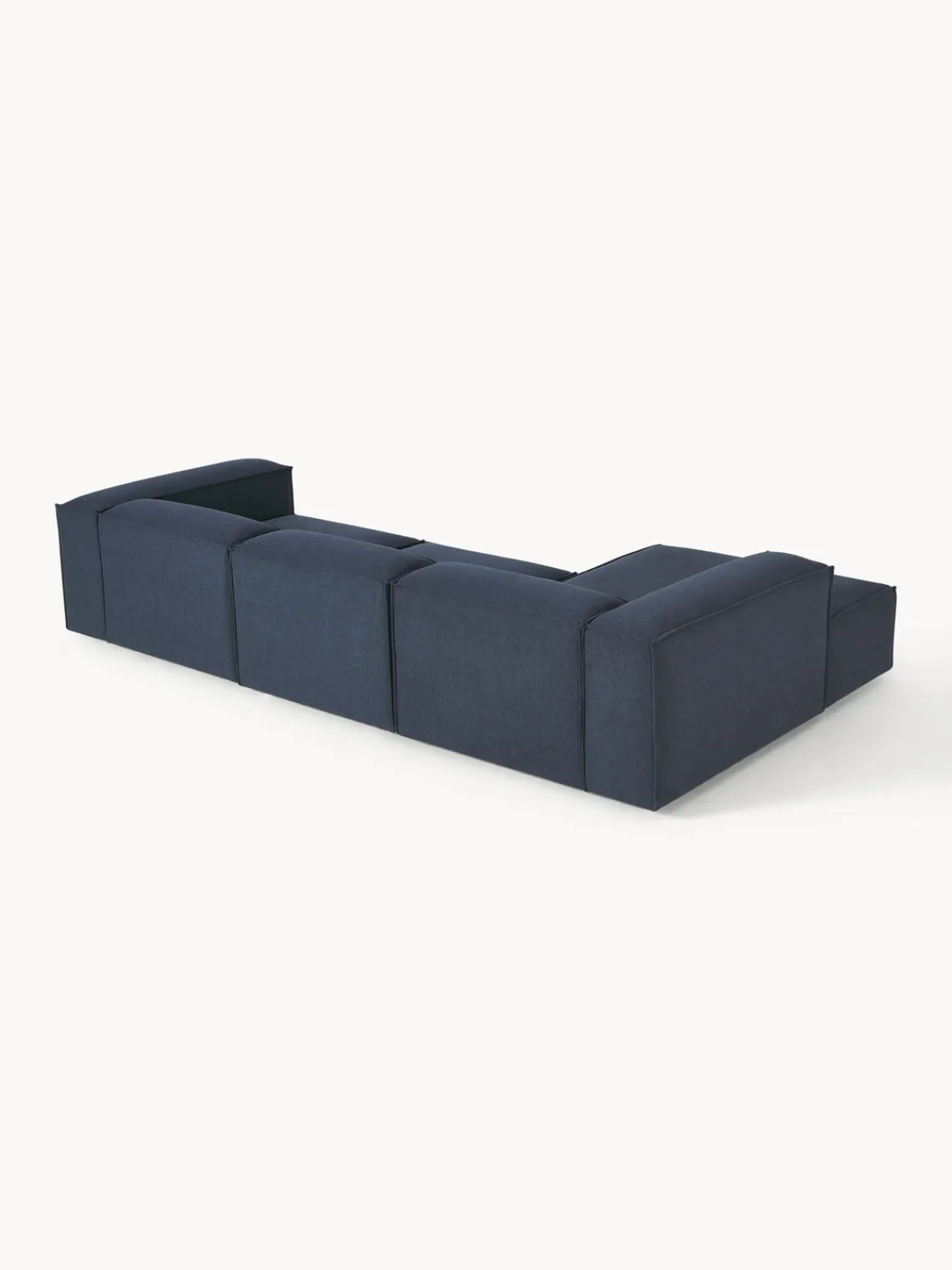 Sofás>Westwing Collection Sofá rinconera modular Lennon Tejido azul oscuro