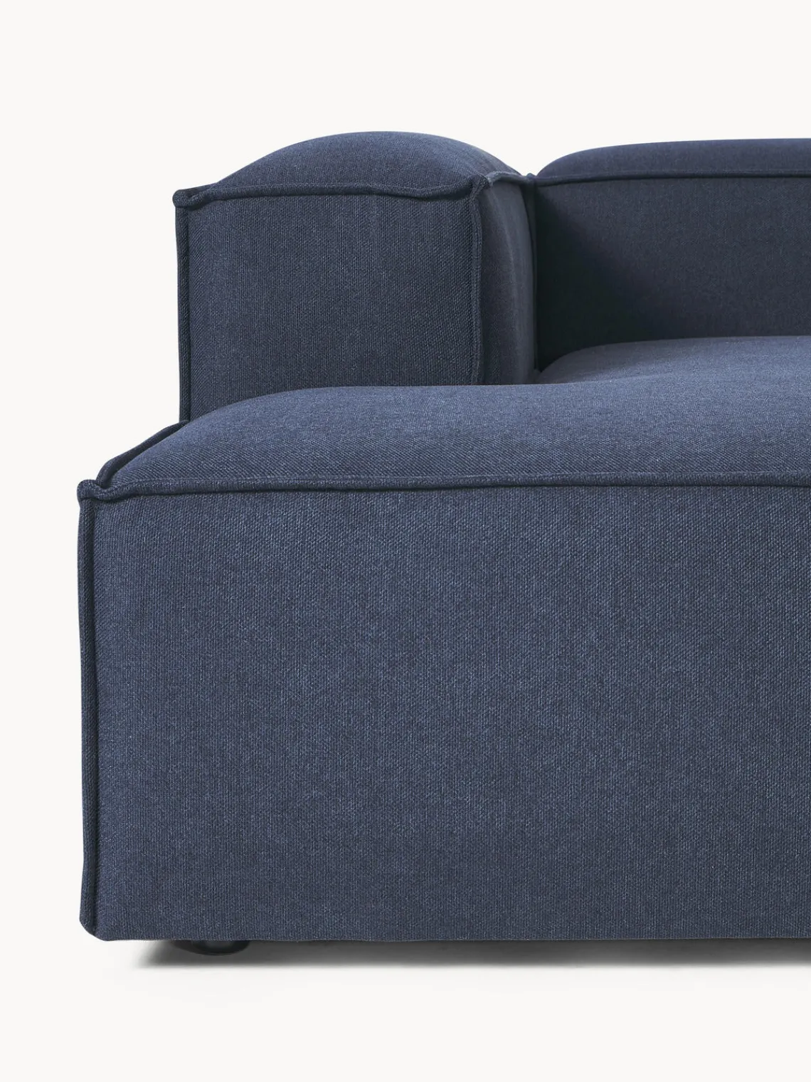 Sofás>Westwing Collection Sofá rinconera modular Lennon Tejido azul oscuro