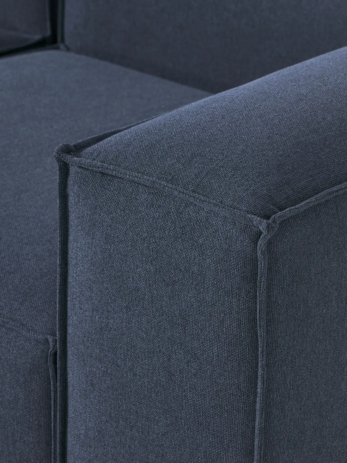 Sofás>Westwing Collection Sofá rinconera modular Lennon Tejido azul oscuro