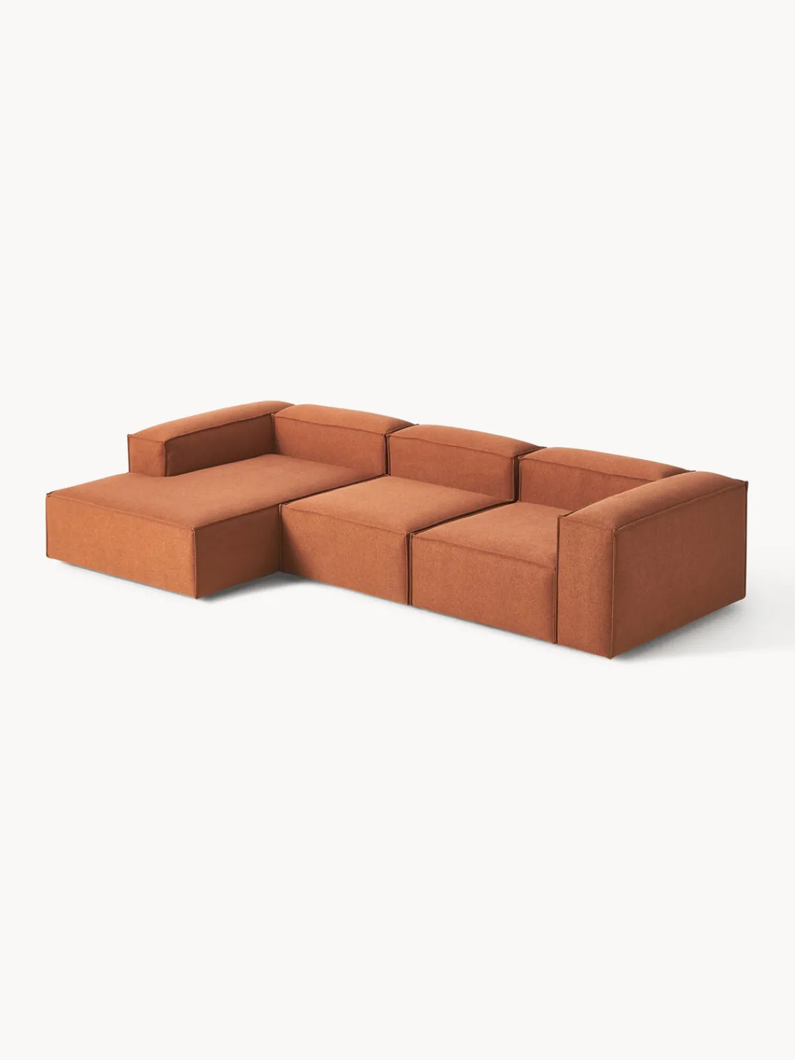 Sofás>Westwing Collection Sofá rinconera modular Lennon Tejido terracota