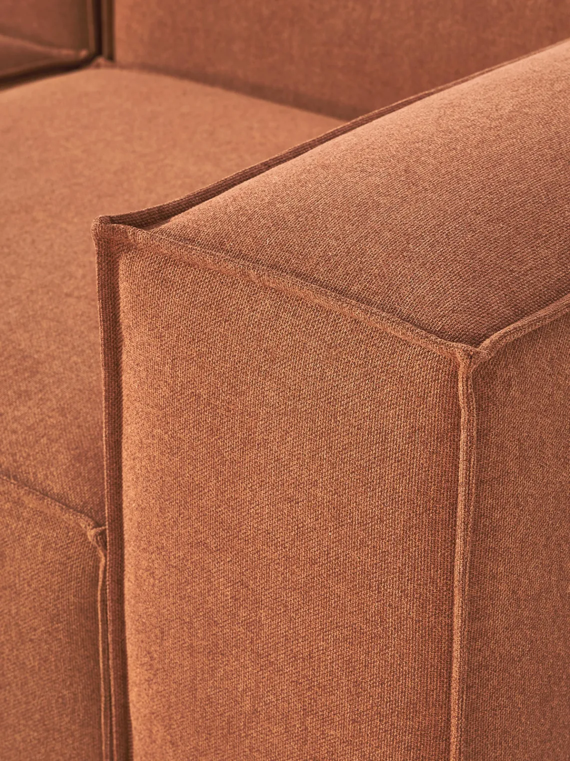 Sofás>Westwing Collection Sofá rinconera modular Lennon Tejido terracota