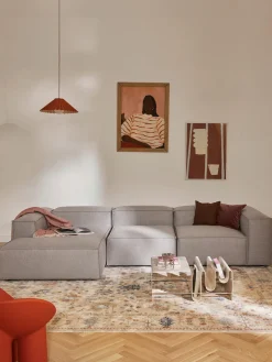 Sofás>Westwing Collection Sofá rinconera modular Lennon Tejido gris