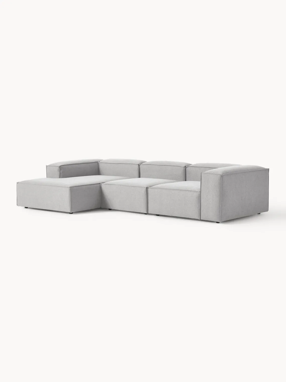 Sofás>Westwing Collection Sofá rinconera modular Lennon Tejido gris