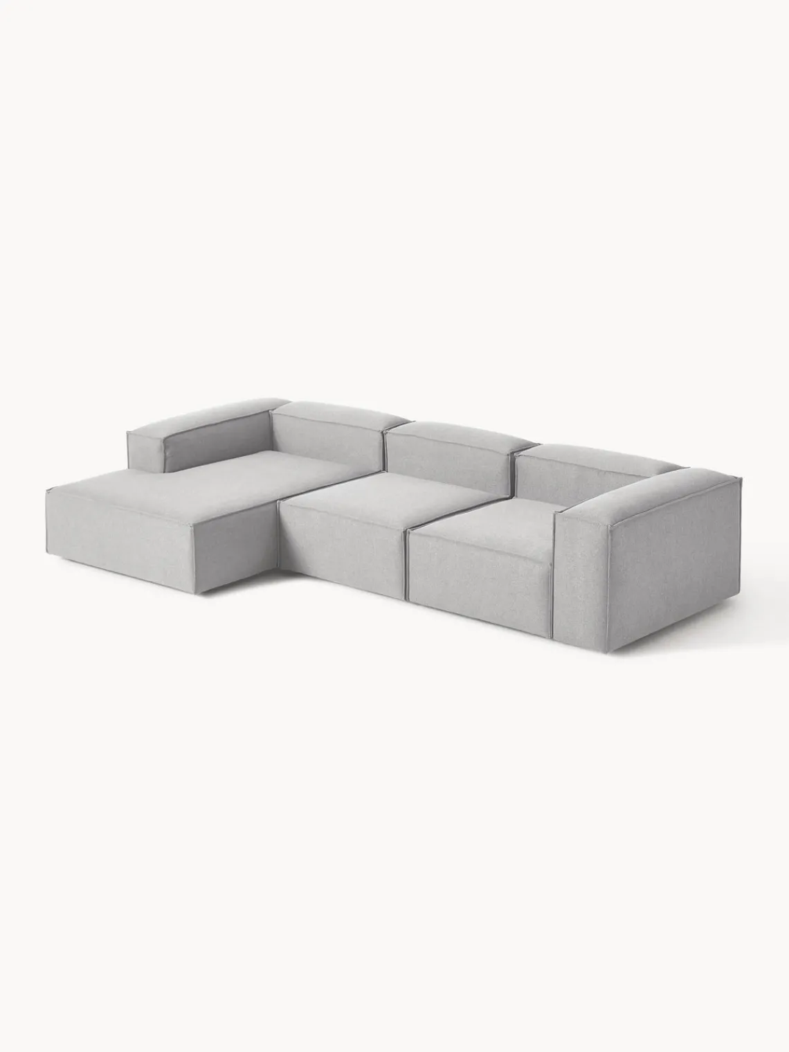 Sofás>Westwing Collection Sofá rinconera modular Lennon Tejido gris
