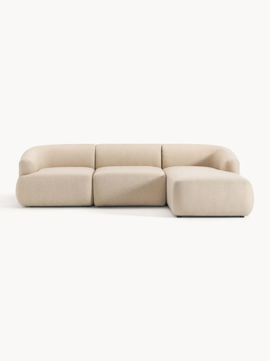 Sofás Rinconeras|Sofás>Westwing Collection Sofá rinconera modular Sofia (3 plazas) Tejido grueso beige claro