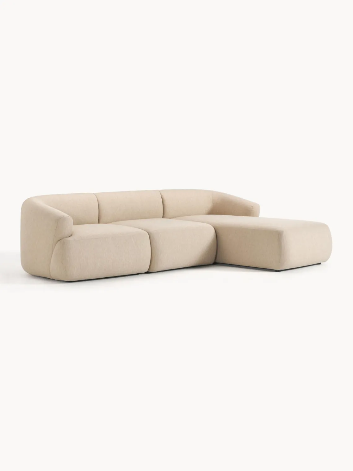 Sofás Rinconeras|Sofás>Westwing Collection Sofá rinconera modular Sofia (3 plazas) Tejido grueso beige claro