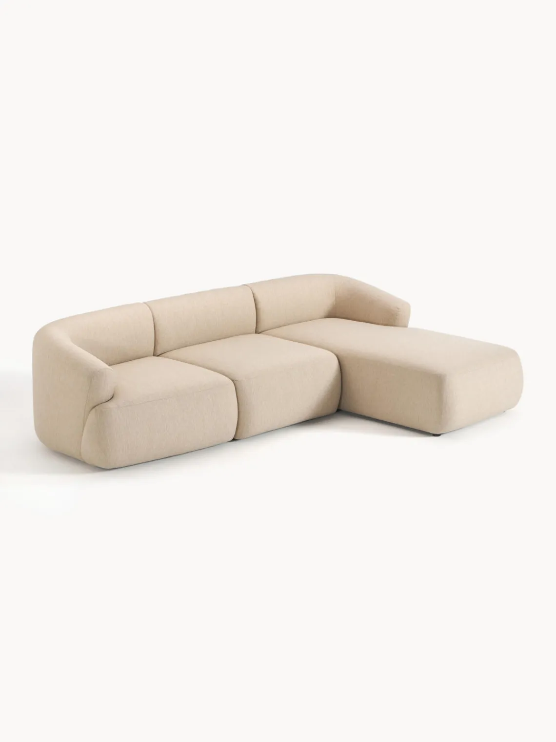 Sofás Rinconeras|Sofás>Westwing Collection Sofá rinconera modular Sofia (3 plazas) Tejido grueso beige claro
